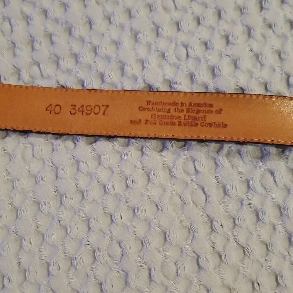 Brighton Lizard and Cowhide Brown Belt Size 40